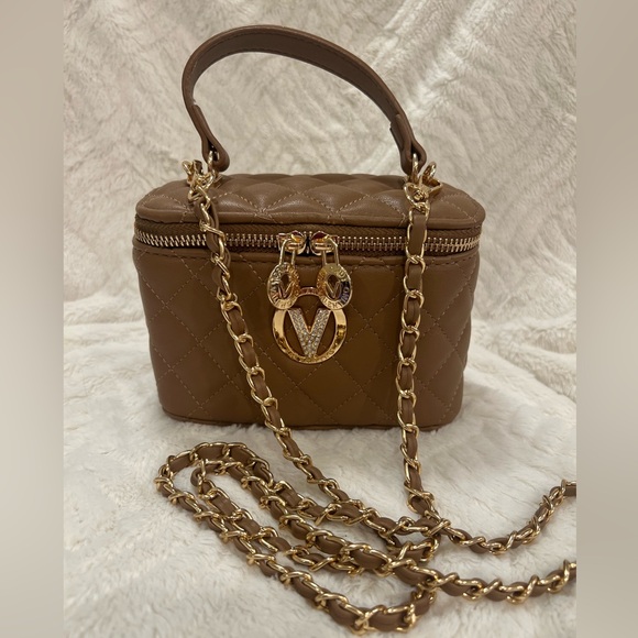 Valentino Orlandi Brown and Gold Mini Bag with Chain Strap NWOT - Picture 4 of 5